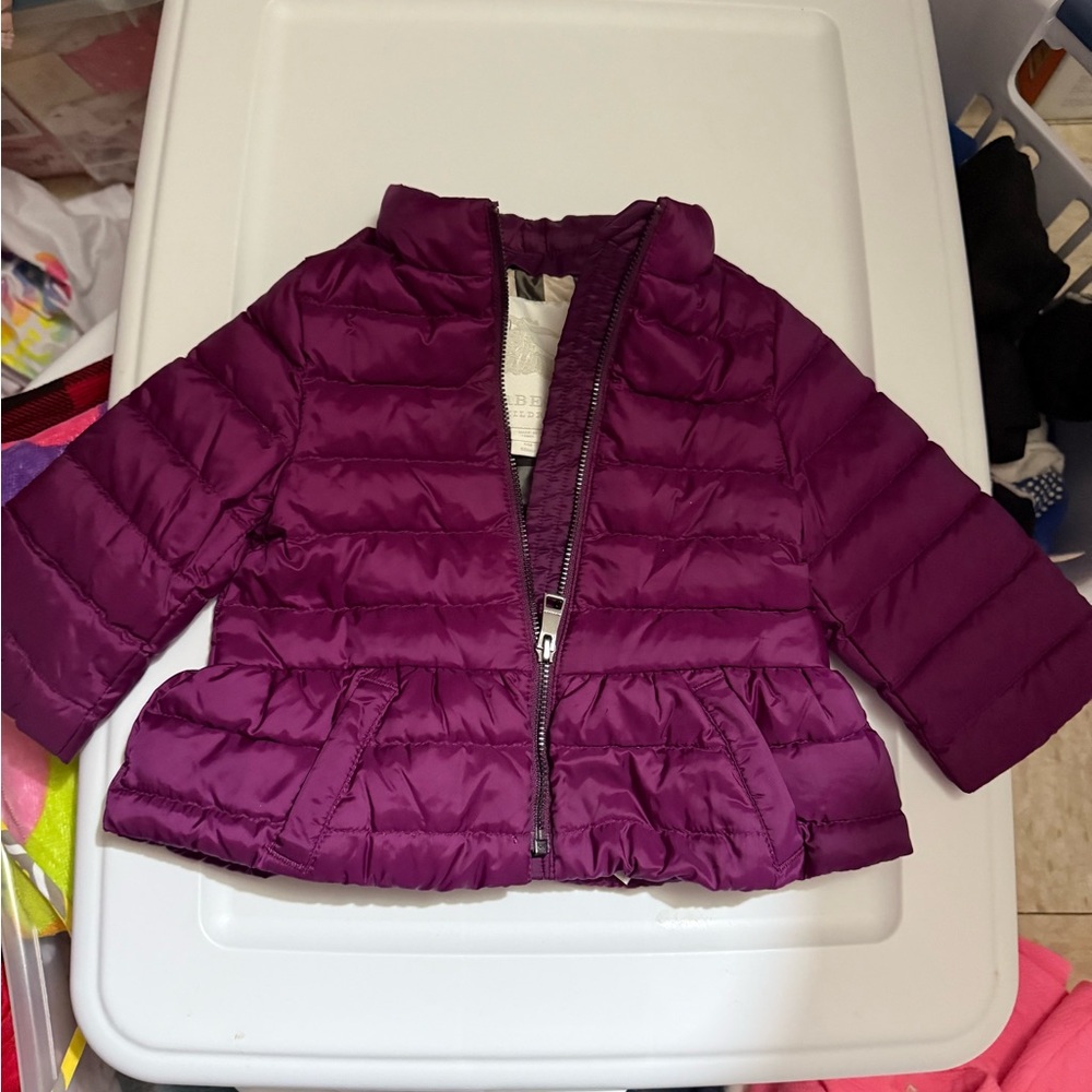 Burberry Kids Plum Puffer Coat